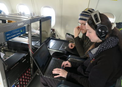 Freya working onboard the aircraft